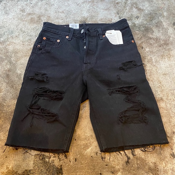 Black Levi's Denim Shorts 24 - Picture 1 of 5